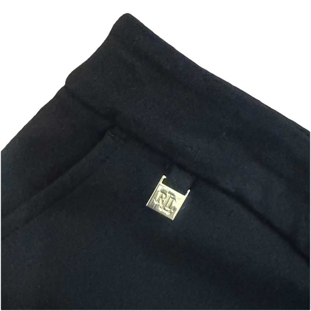 Lauren Ralph Lauren Stretch Ponte Straight Leg Crop Pants Sz:L Black Ankle Pants - Picture 6 of 12